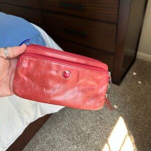 Coach Red Leather Wristlet